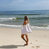 Carryall Beach Bag Lazy Days Pink Stripe