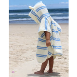 Kids Character Hooded Towel Sid the Seagull Blue Stripe