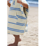 Kids Character Hooded Towel Sid the Seagull Blue Stripe