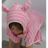 Kids Character Hooded Towel Cotton Candy Pink Stripe