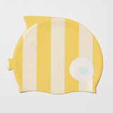 Kids Swimming Cap Finn the Fish Mustard Stripe