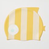 Kids Swimming Cap Finn the Fish Mustard Stripe
