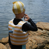 Kids Swim Vest 3-6 Sid the Seagull Mustard Stripe