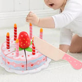 Wooden Birthday Cake Toy Pretend Play for Kids