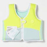 Salty the Shark Swim Vest 3-6 Aqua Neon Yellow