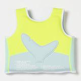 Salty the Shark Swim Vest 3-6 Aqua Neon Yellow