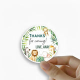 Round thank you label - Safari animals