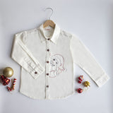 Personalised Santa Embroidered Formal Shirt - White