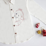 Personalised Santa Embroidered Formal Shirt - White
