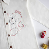 Personalised Santa Embroidered Formal Shirt - White