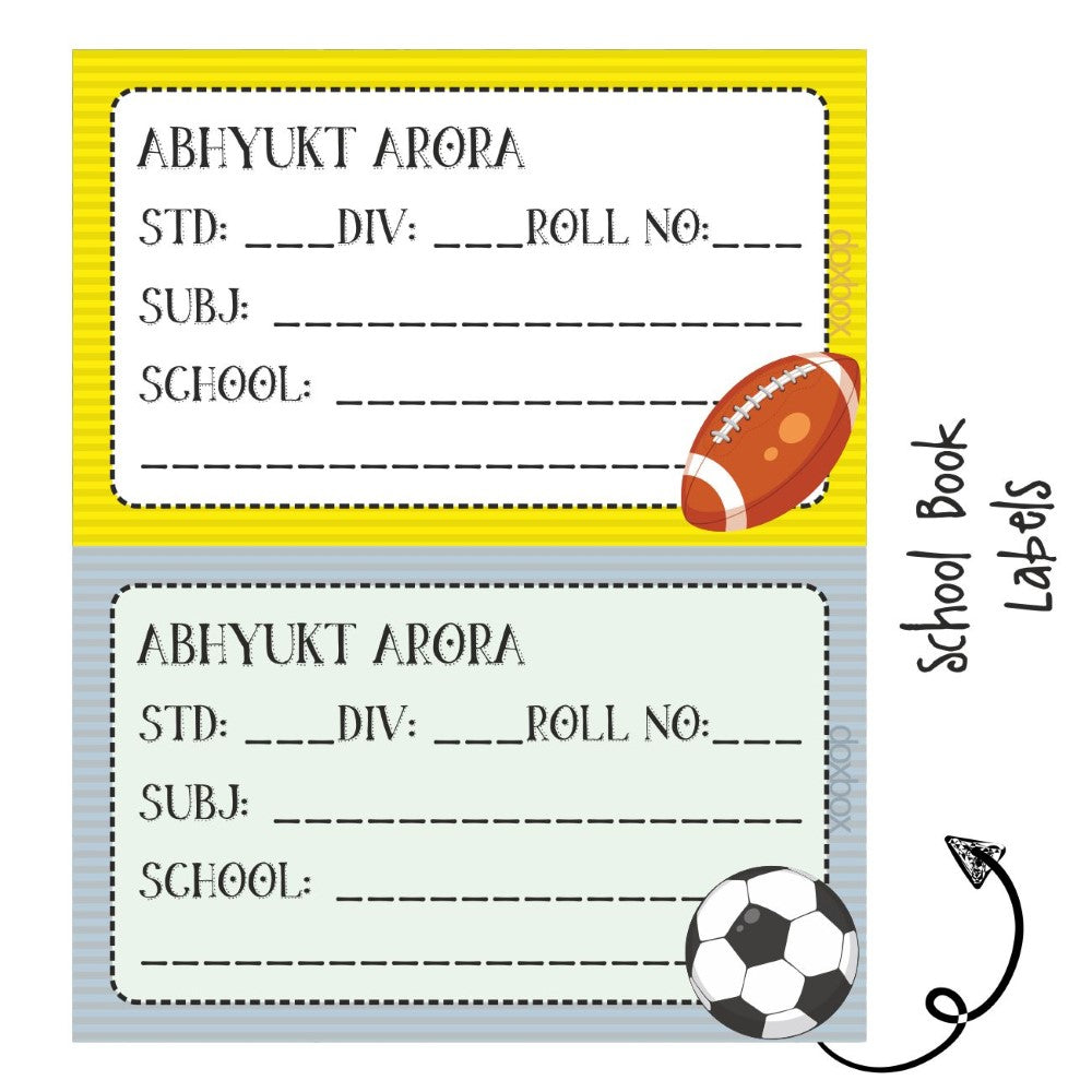 School Book Label - Sport Fun