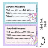 School Book Label - Unicorn Fun