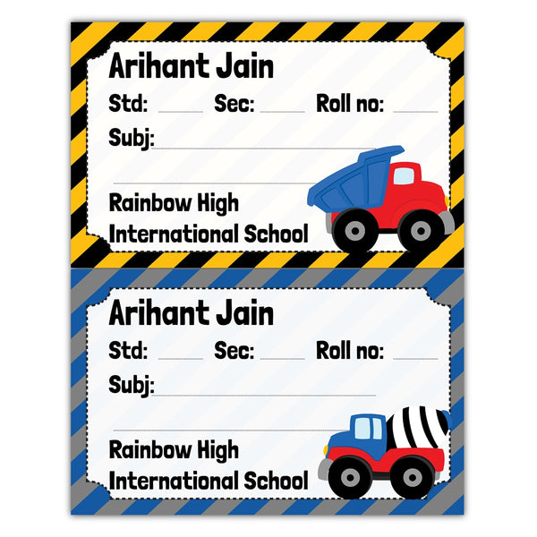 School Book Labels - Construction – Popup Kids