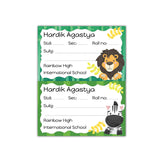 School Book Labels - Jungle Animals