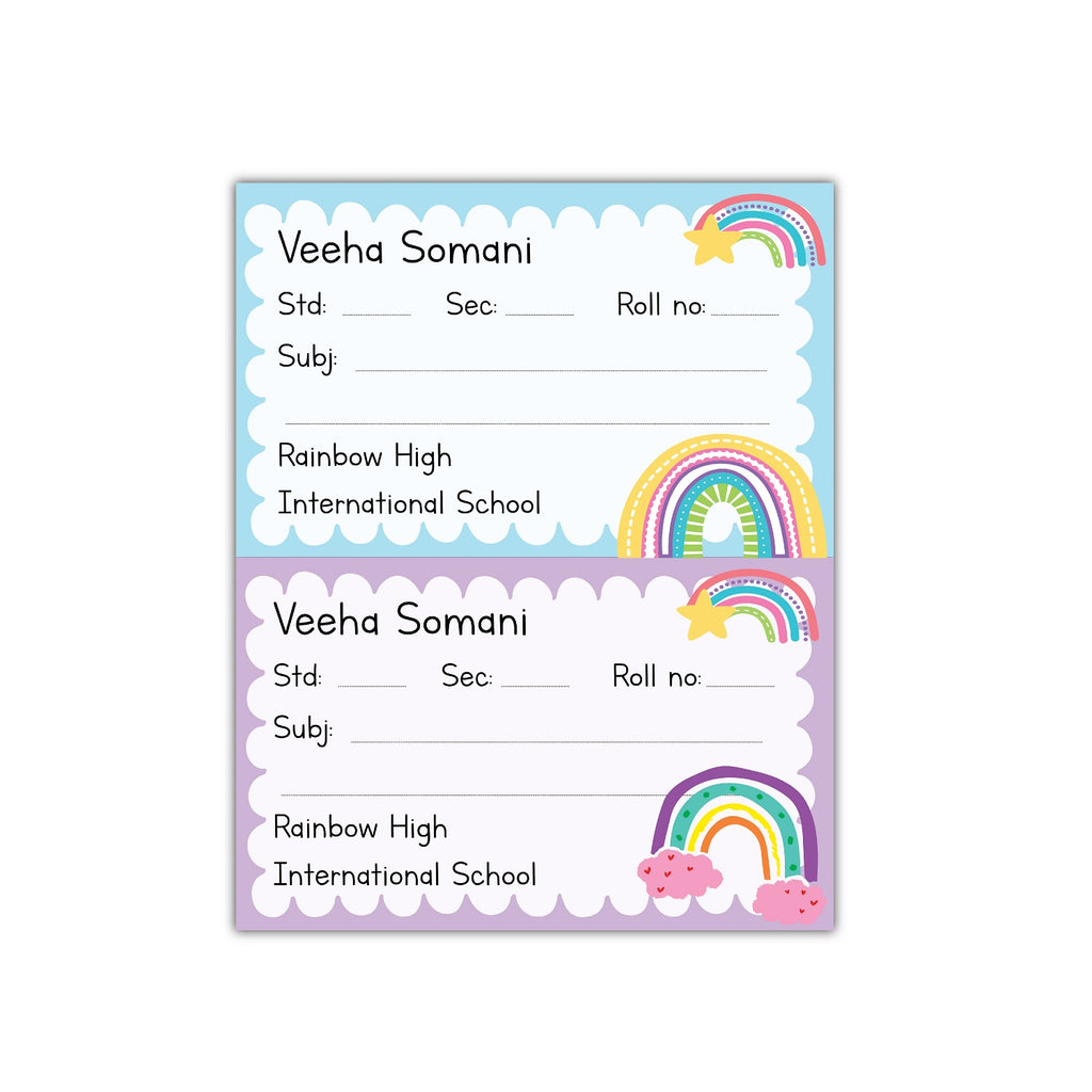 School Book Labels - Rainbow