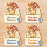 Shape Labels - Farm Animals (Design 2)