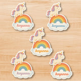 Shape Labels - Rainbow on Unicorn