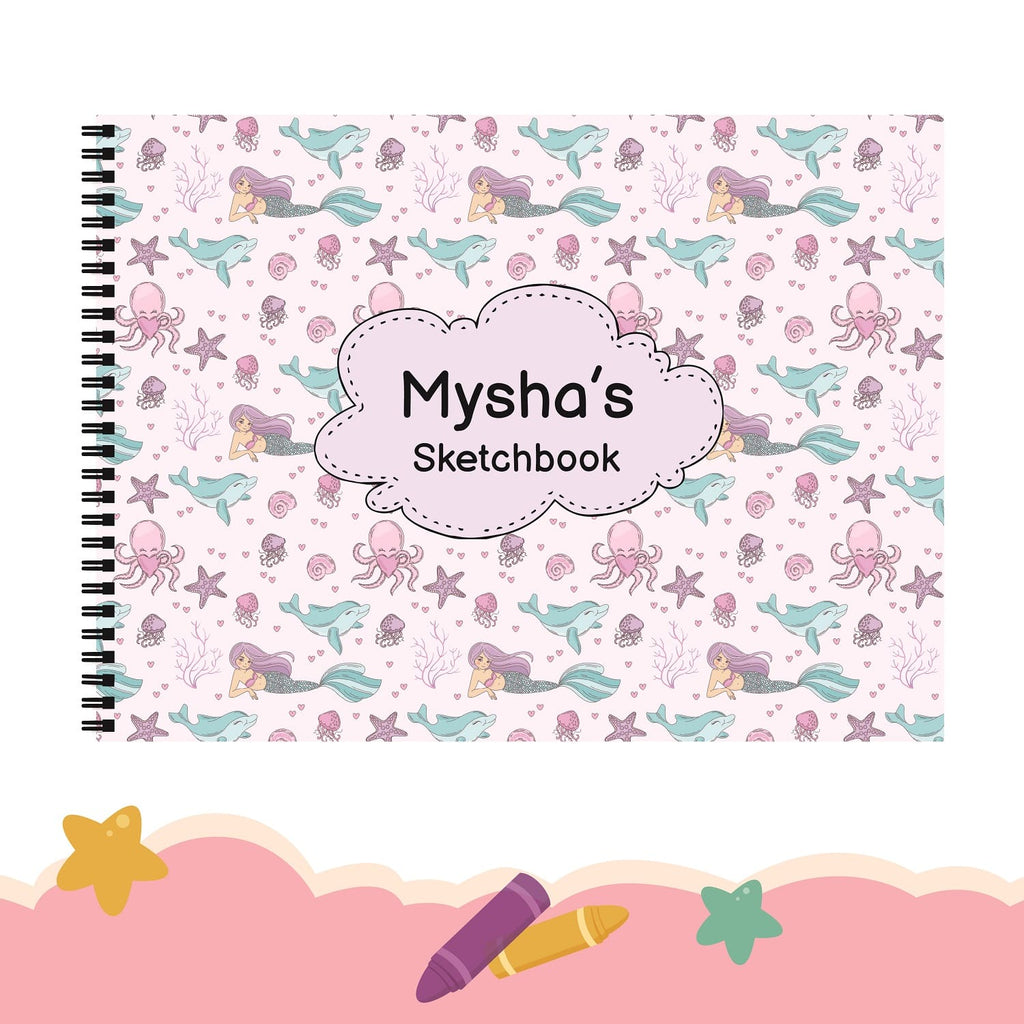 Sketch Book - Pink Mermaid Pattern