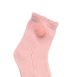 Pink & White Pom Pom Socks Pack Of 2