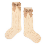 Cream-bow Stockings