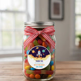 Round thank you label -Space