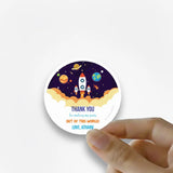 Round thank you label -Space