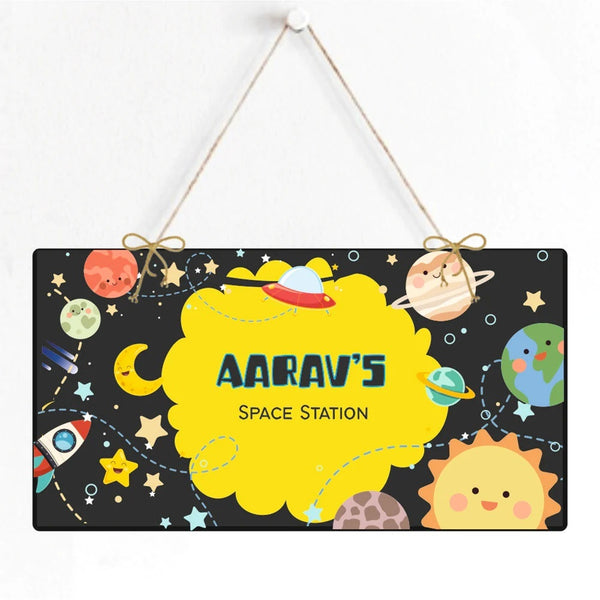 Personalised Door Sign - Space Station – Popup Kids