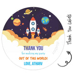 Round thank you label -space