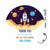 Round thank you label -Space