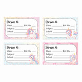 Personalized School Book Labels - Sparkle Unicorn