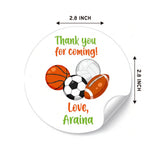 Round thank you label - Sports Fun
