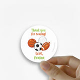 Round thank you label - Sports Fun