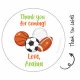 Round thank you label - Sports Fun