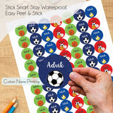 Round waterproof name labels - Sports Star
