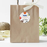 Round thank you label - Sports