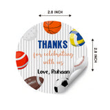 Round thank you label - Sports