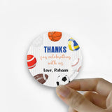Round thank you label - Sports