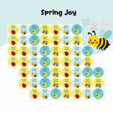 Round waterproof name labels - Spring Joy