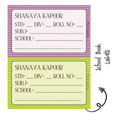 School Book Label - Stripes