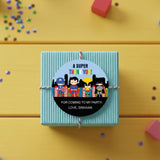 Round thank you label - Superhero