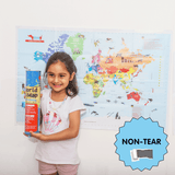 Kids World Map for Kids - Wall Poster for Room Decor