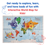 Kids World Map for Kids - Wall Poster for Room Decor