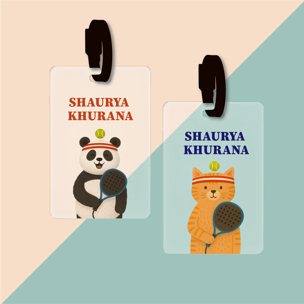 Bag Tag (Transparent) - Padel Animals