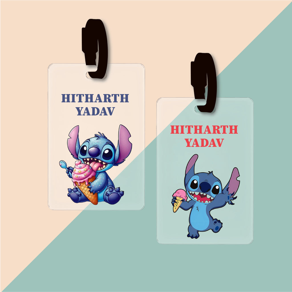 Bag Tag (Transparent) - Stitch with Icecream