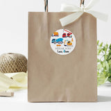 Round thank you label - Transport