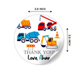 Round thank you label - Transport