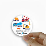 Round thank you label - Transport