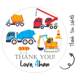 Round thank you label - Transport