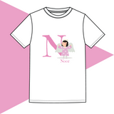 Initial Angel T shirt for Girls