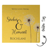Golden Gift Tag - Two Flowers
